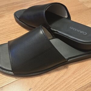Calvin Klein Black Slide Sandals Minimalist Design